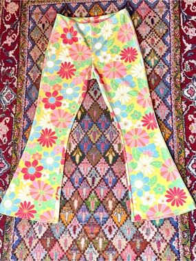Sugar Thrillz Yellow Floral Flared Pants